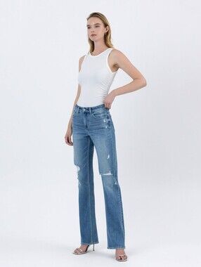 Vervet 30 Well Bred - High Rise Full Length Straight Stretch Jean 30 Tall Long